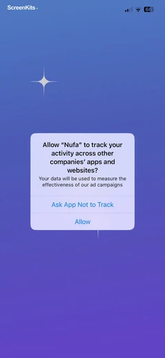 Nufa- AI Photoshoot Generator permissions UI screen 2