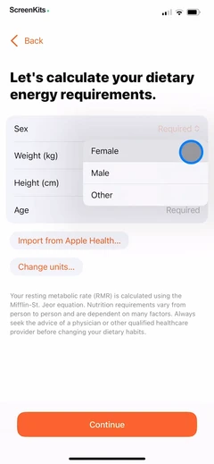 Nutrition Tracker- Foodnoms mobile app UI screen 9
