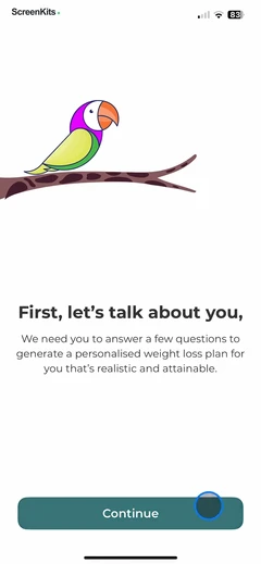 ParrotPal- Calorie Tracker mobile app UI screen 5