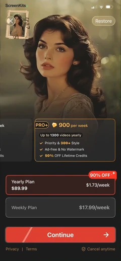 Photo Revive-AI Photo to Video paywalls UI screen 7