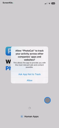 PhotoCut - AI Photo Editor permissions UI screen 2