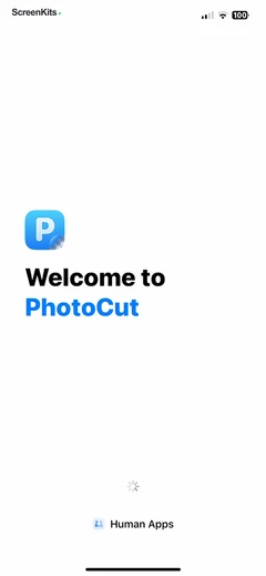 PhotoCut - AI Photo Editor onboarding UI screen 1