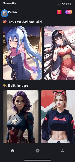 PicSo – Customize Your AI Girl mobile app UI screen 8