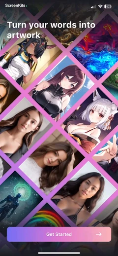 PicSo – Customize Your AI Girl mobile app UI screen 1