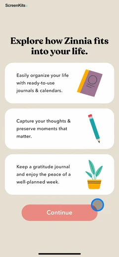 Planner & Journal - Zinnia mobile app UI screen 8