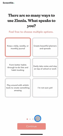 Planner & Journal - Zinnia forms UI screen 3