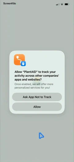 Plant AI Identifier & Care Guide permissions UI screen 1