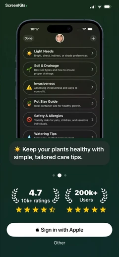 PlantDaily – AI Plant Care mobile app UI screen 2