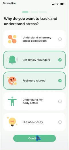 StressWatch- AI Stress Monitor mobile app UI screen 8