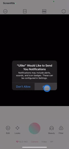 Ulike - Define trendy selfie permissions UI screen 3