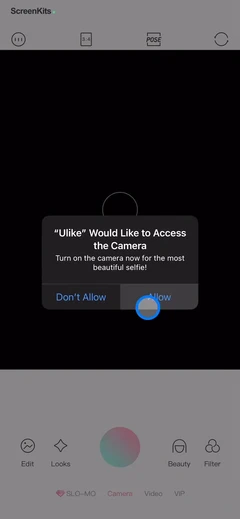 Ulike - Define trendy selfie permissions UI screen 2