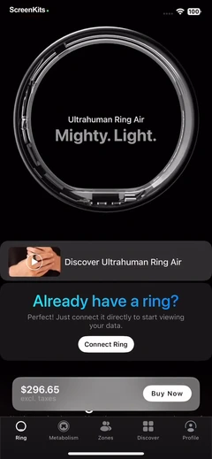 Ultrahuman mobile app UI screen 4