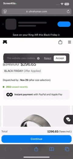 Ultrahuman mobile app UI screen 2