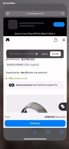 Ultrahuman mobile app UI screen 3
