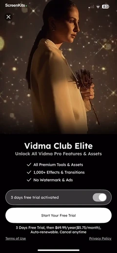 AI Video Editor - VidMa Cut AI paywalls UI screen 6