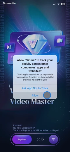 AI Video Editor - VidMa Cut AI permissions UI screen 11
