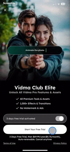 AI Video Editor - VidMa Cut AI paywalls UI screen 7