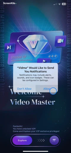 AI Video Editor - VidMa Cut AI permissions UI screen 10