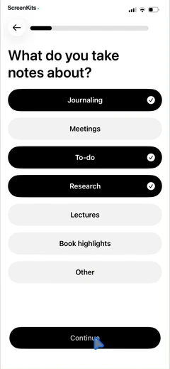 Voicenotes AI Notes & Meetings mobile app UI screen 8