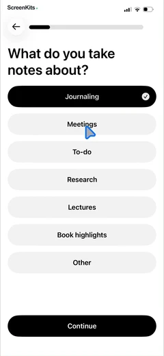 Voicenotes AI Notes & Meetings mobile app UI screen 6