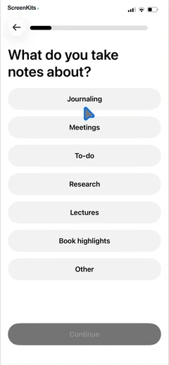 Voicenotes AI Notes & Meetings mobile app UI screen 5