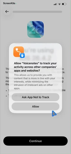 Voicenotes AI Notes & Meetings permissions UI screen 3