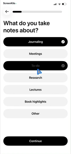 Voicenotes AI Notes & Meetings mobile app UI screen 7