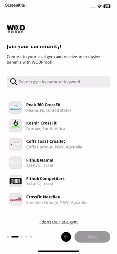 WODProof- WOD Recorder & Timer mobile app UI screen 9